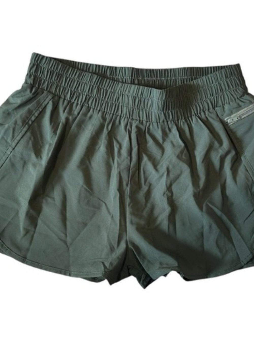 Blooming Jelly Green Quick Dry Running Shorts Zip Pkt Size Large